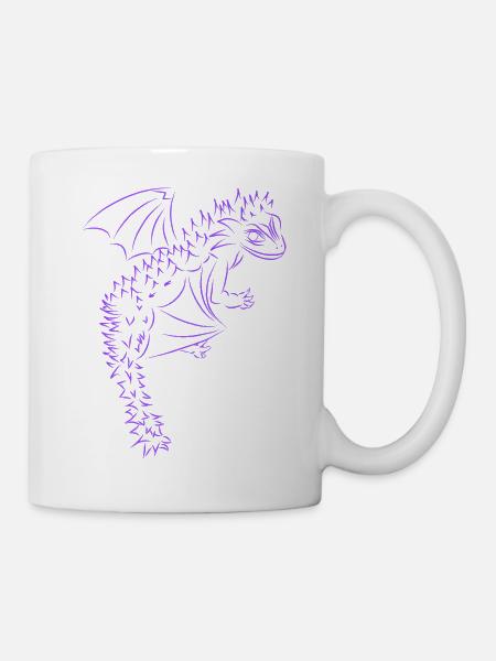 Nuri le petit dragon, violet - Mug blanc - blanc