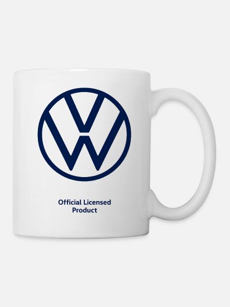 Volkswagen Classic VW Logo In Blue - Mug - white