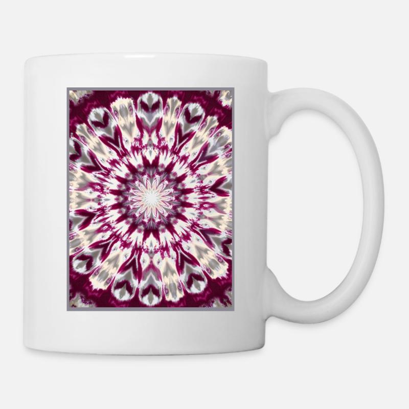 Batik Muster weinrot - Tasse - Weiß