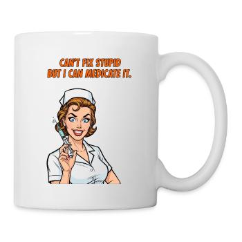 Nurse Saying: Stupidity Medicine - Mug - white - Right