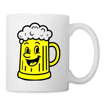 Bierkrug Comic Bier - Tasse - Weiß - Rechts