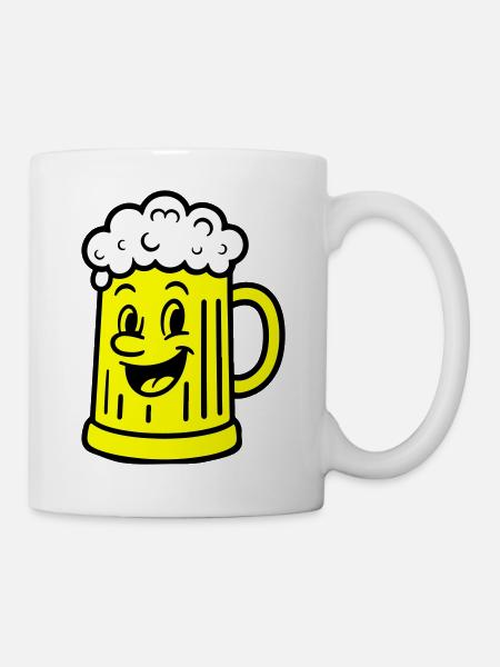 Bierkrug Comic Bier - Tasse - Weiß