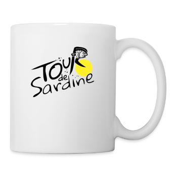 Lustige Sardinen-Radtour - Tasse - Weiß - Rechts