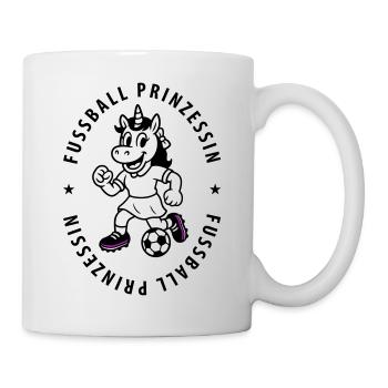 Fussball Prinzessin Einhorn - Tasse - Weiß - Rechts