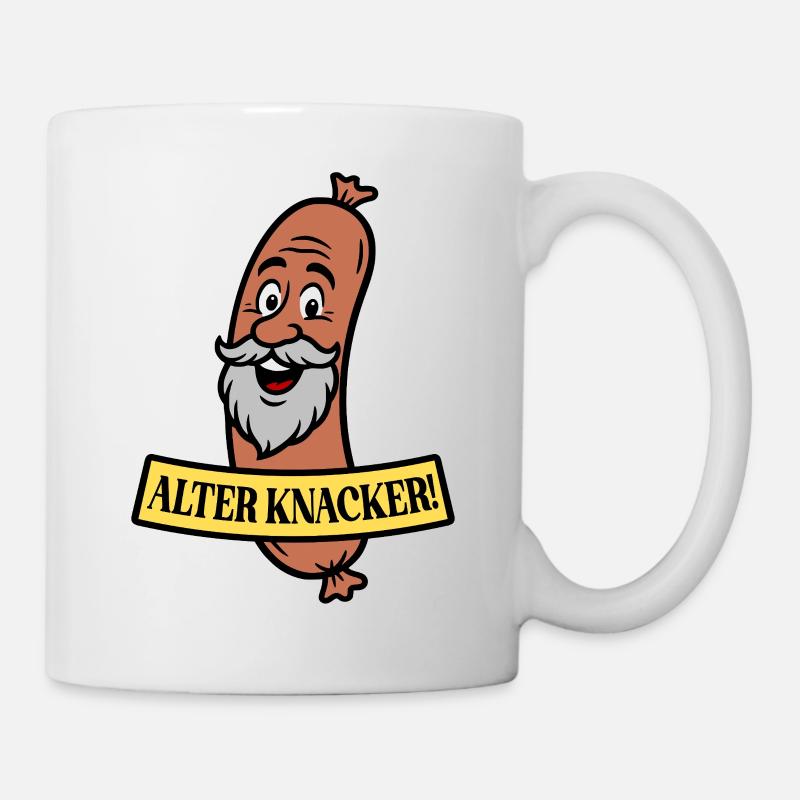 Alter Knacker - Wurst Motiv alter Mann - Tasse - Weiß