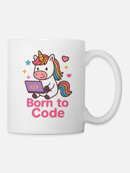 programmierendes Einhorn - Tasse - Weiß