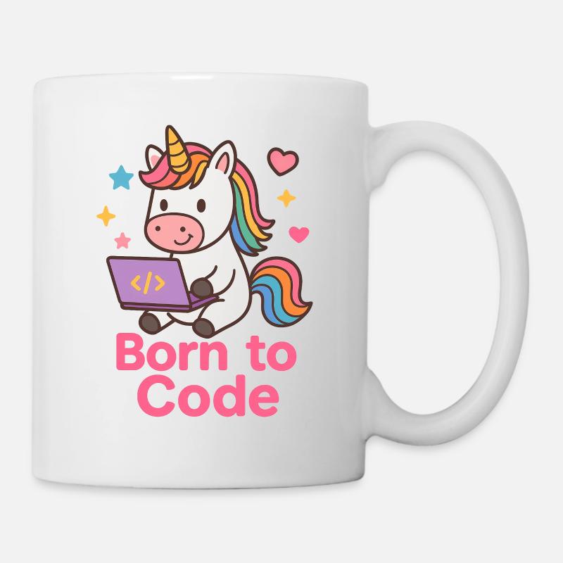 programmierendes Einhorn - Tasse - Weiß