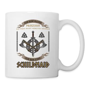 Bouclier Jeune Fille Pas Princesse Viking - Mug blanc - blanc - Droite