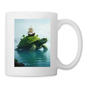 Aspidochelone, tortue marine médiévale du myt européen - Mug blanc - blanc - Droite