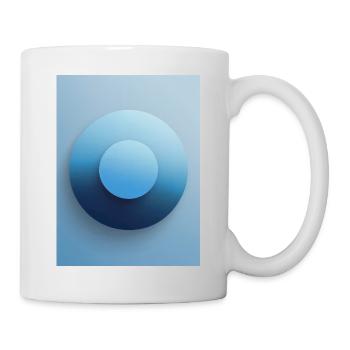 Blue Focus - Abstract 3D Circle, Blue, Gradient - Mug - white - Right