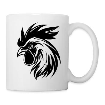 Hahnenkopf Vektorgrafik - Tasse - Weiß - Rechts