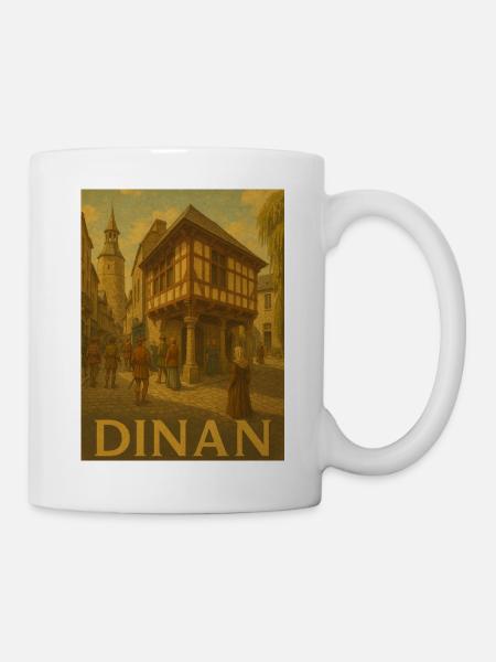 Mittelalterliches Stadtleben in Dinan - Tasse - Weiß