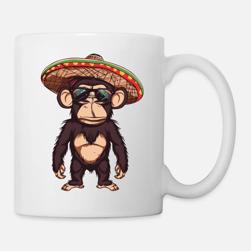 Affe Comic Lustig Sombrero - Tasse - Weiß