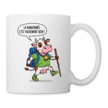 la vache randonnée - Mug blanc - blanc - Droite