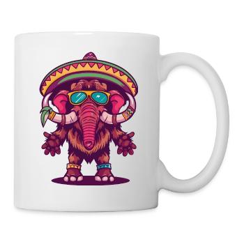 Mammouth Bande Dessinée Drôle Sombrero - Mug blanc - blanc - Droite