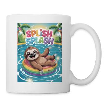 Baignade paresseuse, vacances d’été, éclaboussures - Mug blanc - blanc - Droite