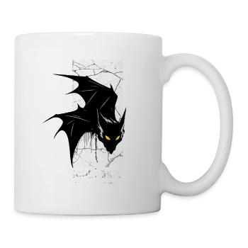 Nightmare Bat – Gothic Horror Vampir Kreatur Kunst - Tasse - Weiß - Rechts