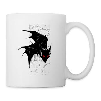 Nightmare Bat – Gothic Horror Vampir Kreatur Kunst - Tasse - Weiß - Rechts