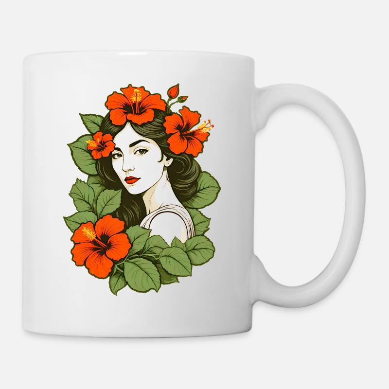 Fleurs d’hibiscus - Mug blanc - blanc