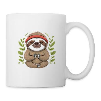 Conception de paresseux à moitié éveillé - Mug blanc - blanc - Droite