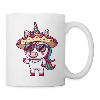 Unicorn Funny Sombrero - Mug - white - Right