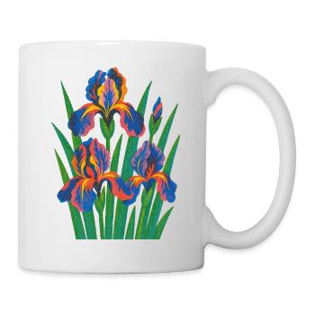 Retro Iris Floral Bloom - Mug - white - Right