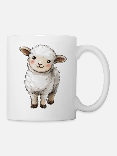 Süßes Baby Schaf - Tasse - Weiß