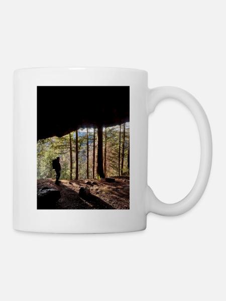 Waldwanderer Naturkunst Design - Tasse - Weiß