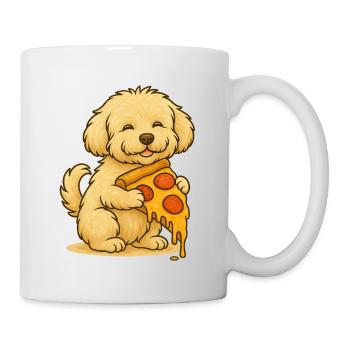 Maltipoo & Pizza – Funny Food Dog - Mug - white - Right