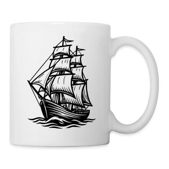 Navire à voile - Mug blanc - blanc - Droite