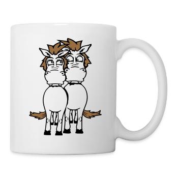 2 Chevaux Couple Drôle Couple Fou Amoureux - Mug blanc - blanc - Droite