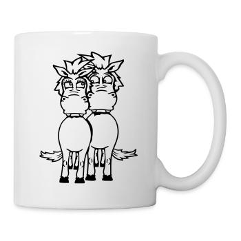 2 Chevaux Couple Drôle Couple Fou Amoureux - Mug blanc - blanc - Droite