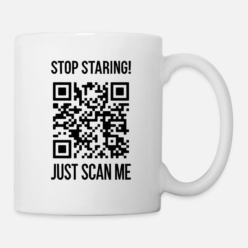 Scanne mich QR Code für Motivation - Tasse - Weiß