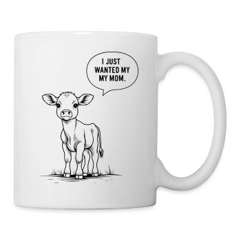 Minimalist Style Calf – "I miss my mom" - Mug - white - Right