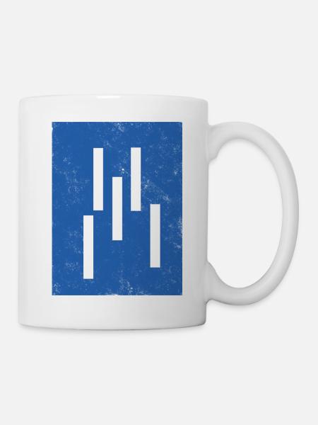 Abstrakte Vertikale Linien Komposition - Tasse - Weiß
