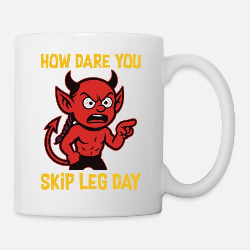« Comment oses-tu sauter la journée des jambes » - Mug blanc - blanc