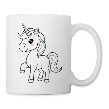 Minimalistic Unicorn - Tasse - Weiß - Rechts