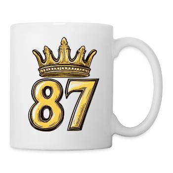87 Zahl Krone - Tasse - Weiß - Rechts