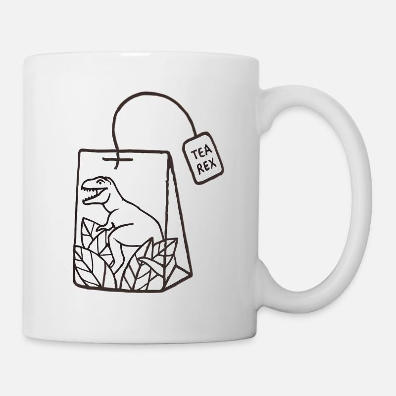 Dinosaurier Teebeutel Design - Tasse - Weiß