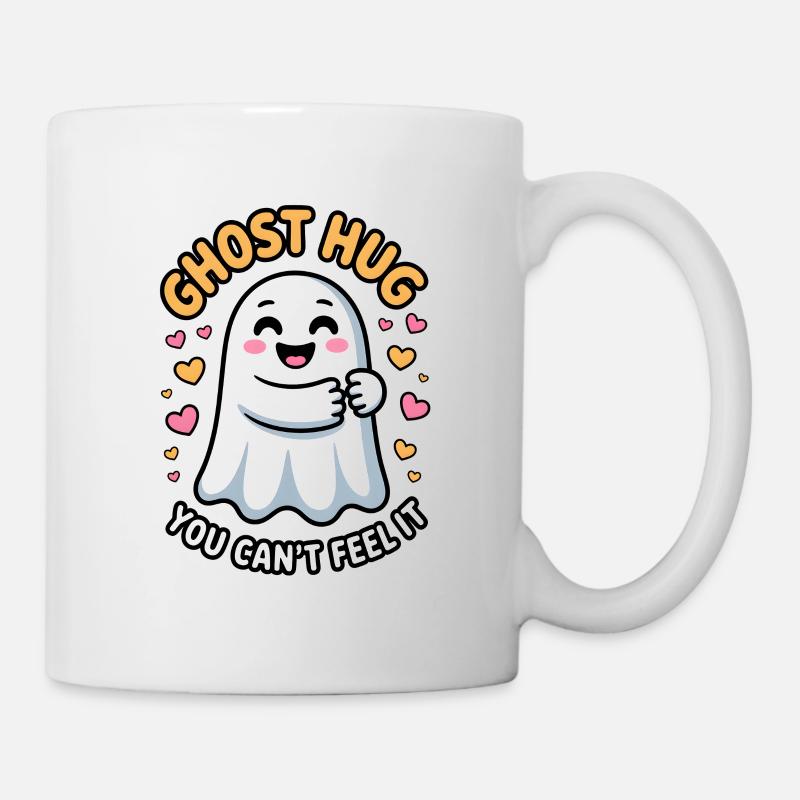 Serious Ghost Hug Expression of Joy - Mug - white