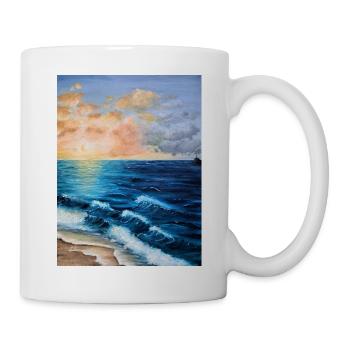Peinture de l’aube sur les mers orageuses - Mug blanc - blanc - Droite