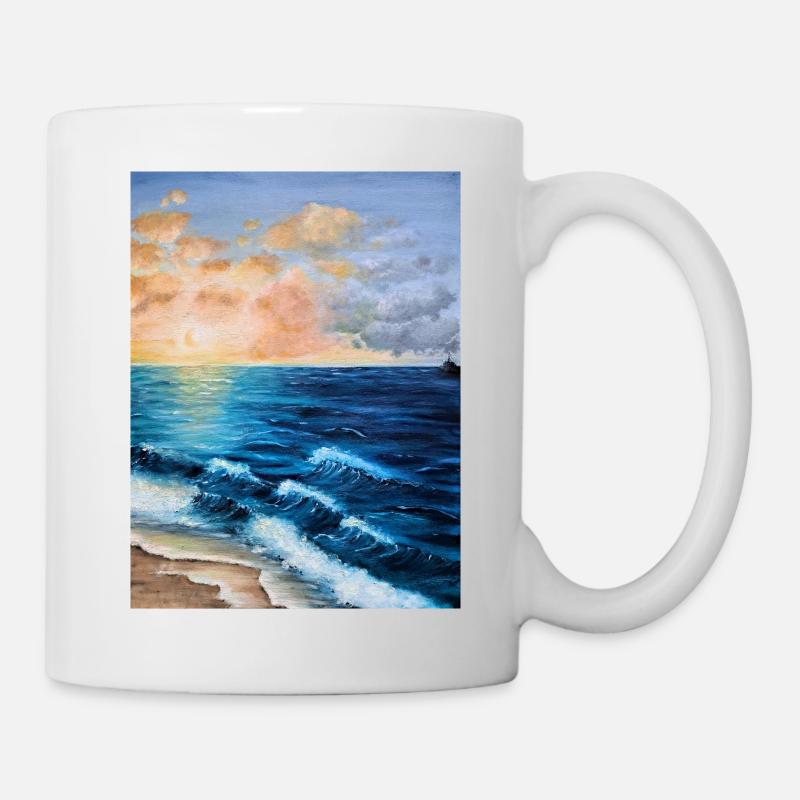 Peinture de l’aube sur les mers orageuses - Mug blanc - blanc