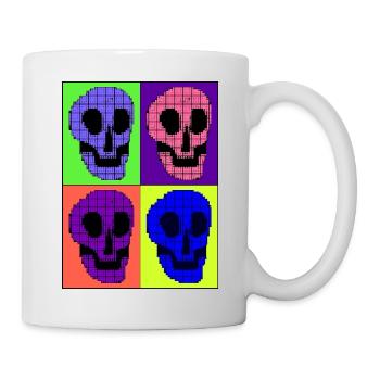 Quatre cranes couleurs vives - Mug blanc - blanc - Droite
