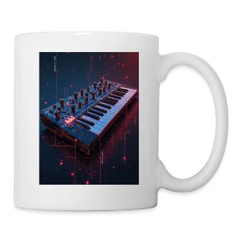 Futuristic Synthwave Music Console - Mug - white - Right