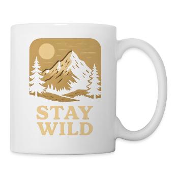 Wilderness Mountains with Moon and Trees - Mug - white - Right