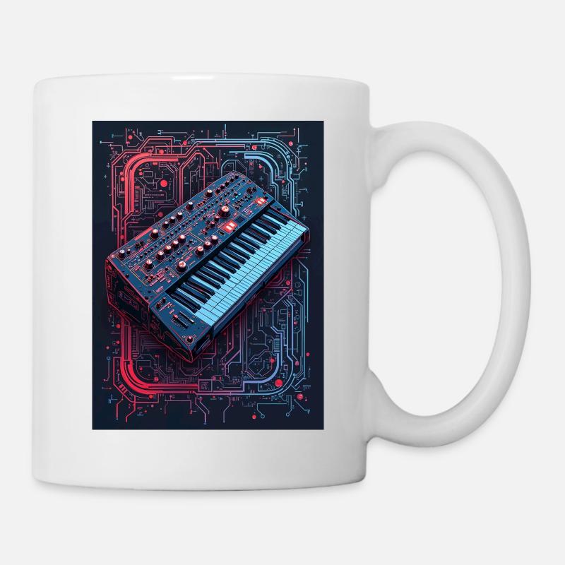 Conception futuriste d’un synthétiseur - Mug blanc - blanc