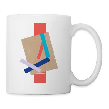 Abstract geometry motif in pastel colors - Mug - white - Right