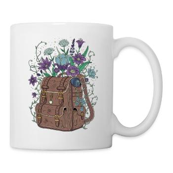 Ausgefallene Tasche mit floralem Motiv - Tasse - Weiß - Rechts