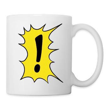 Das Ausrufezeichen im Comic Stil - Tasse - Weiß - Rechts