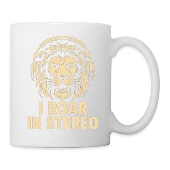 Löwenkopf mit Kopfhörern - Tasse - Weiß - Rechts